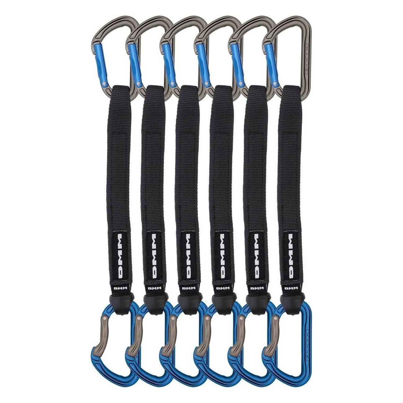 Set aus 6 blauen Tech-Table Expressen 25 cm für Sportklettern mit Shadow Karabiner - 1