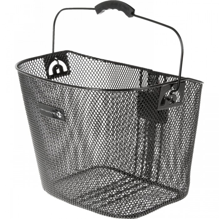 Cesta de Manillar M-Wave de Acero Negro con Clip Ergonómica para Vástago - 1