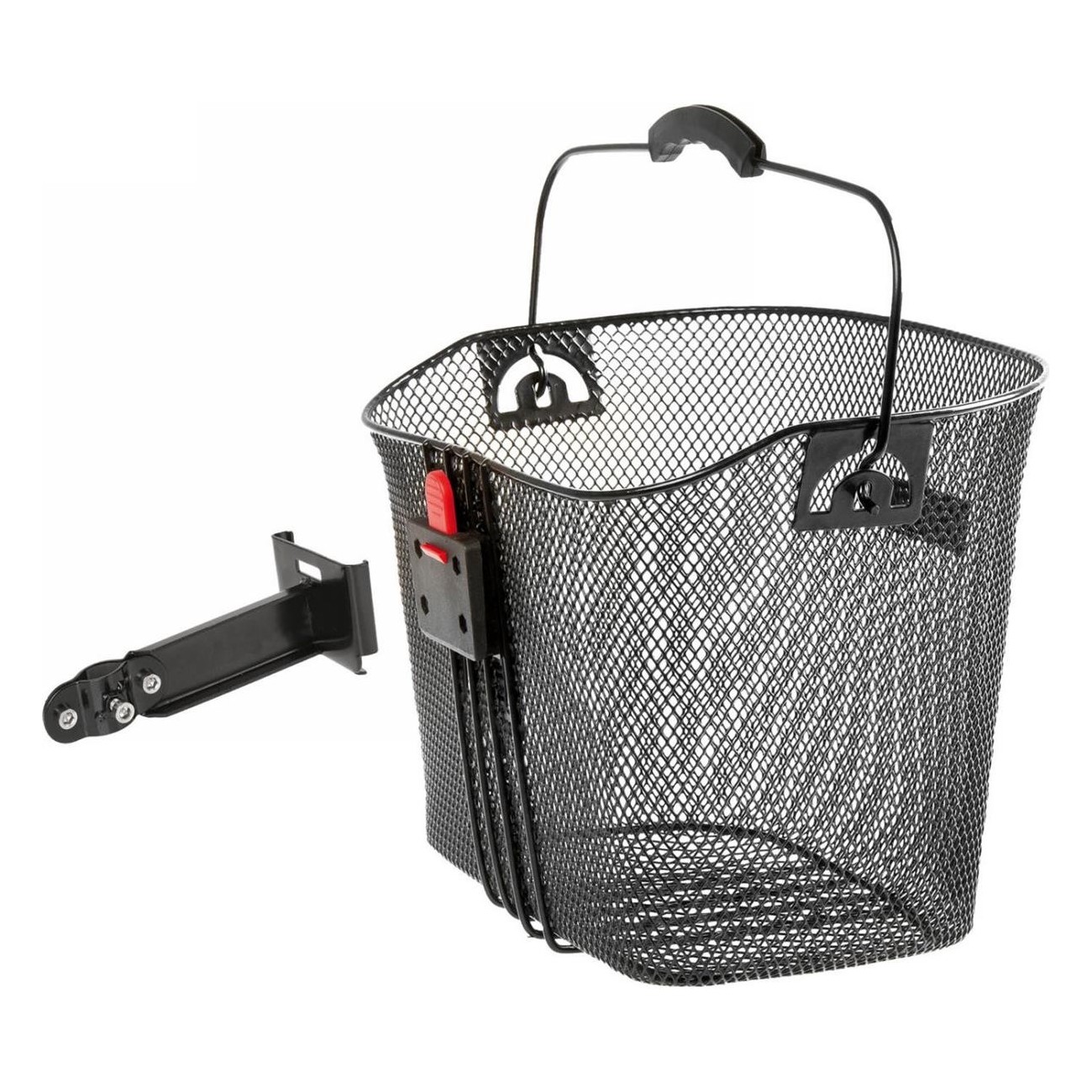 M-Wave Black Steel Handlebar Basket with Ergonomic Stem Clip - 3