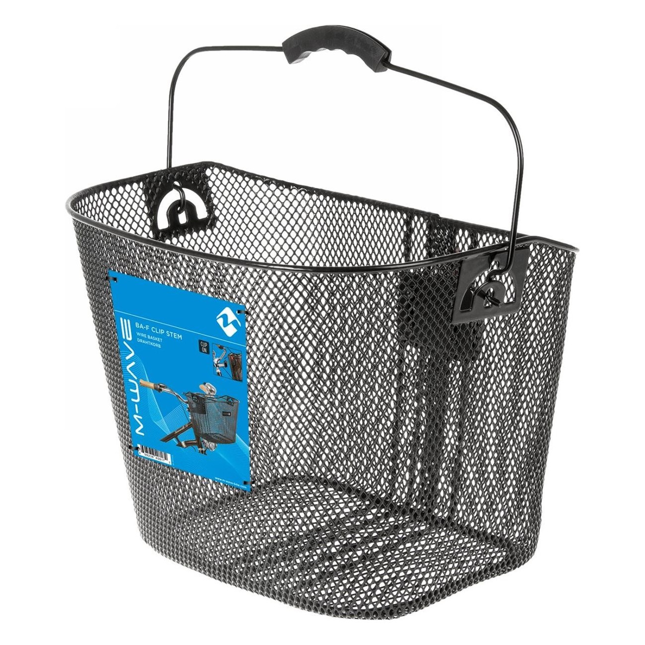 Cesta de Manillar M-Wave de Acero Negro con Clip Ergonómica para Vástago - 4