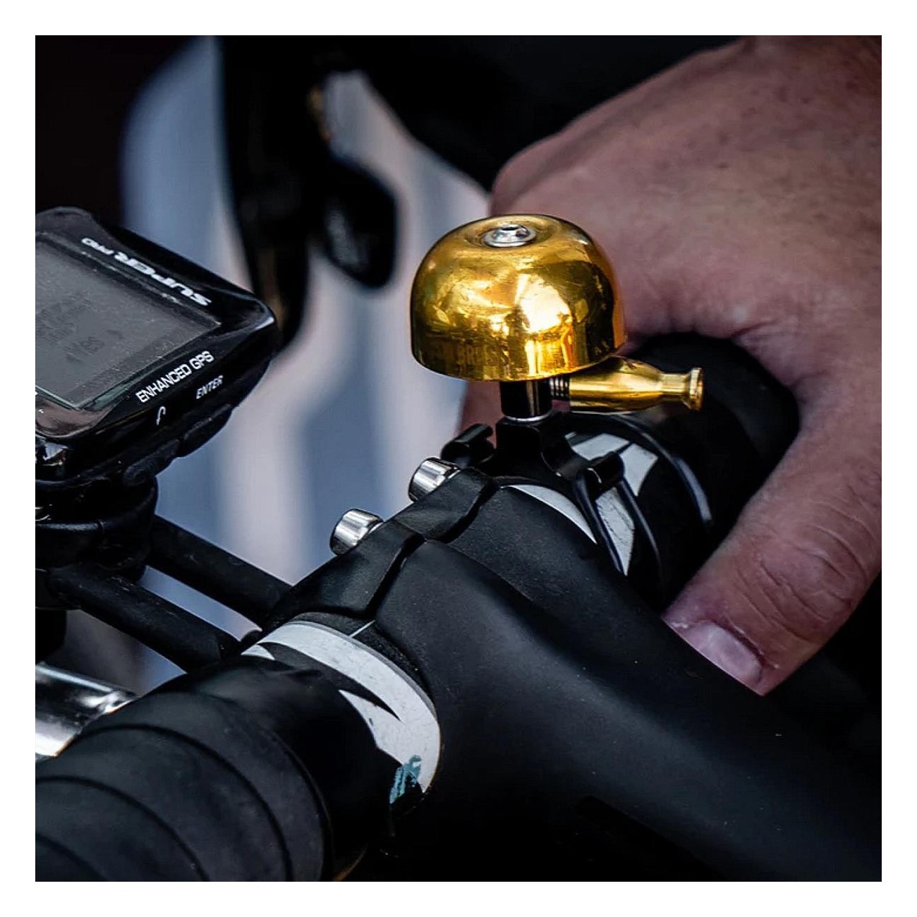 Classic Brass Bell with Black Mount for Bicycle - Size S - 3