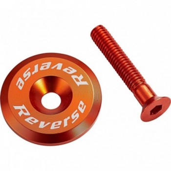 Aluminum Reverse Ahead Cap with Orange Screw M6 x 32 mm for Bicycle - 1