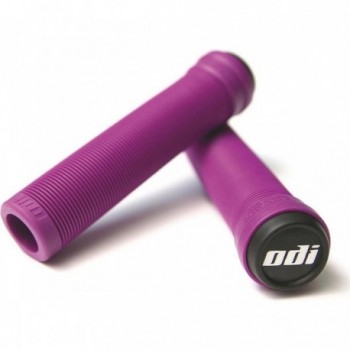 Manopole BMX Longneck SL Senza Flangia Viola 135mm - Design a Costine e Mescola SOFT per Comfort Superiore - 1 - Manopole - 0711