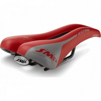 Selle de Cyclisme Rouge/Gris avec Rembourrage Élevé SVT pour Route et Spinning - 2