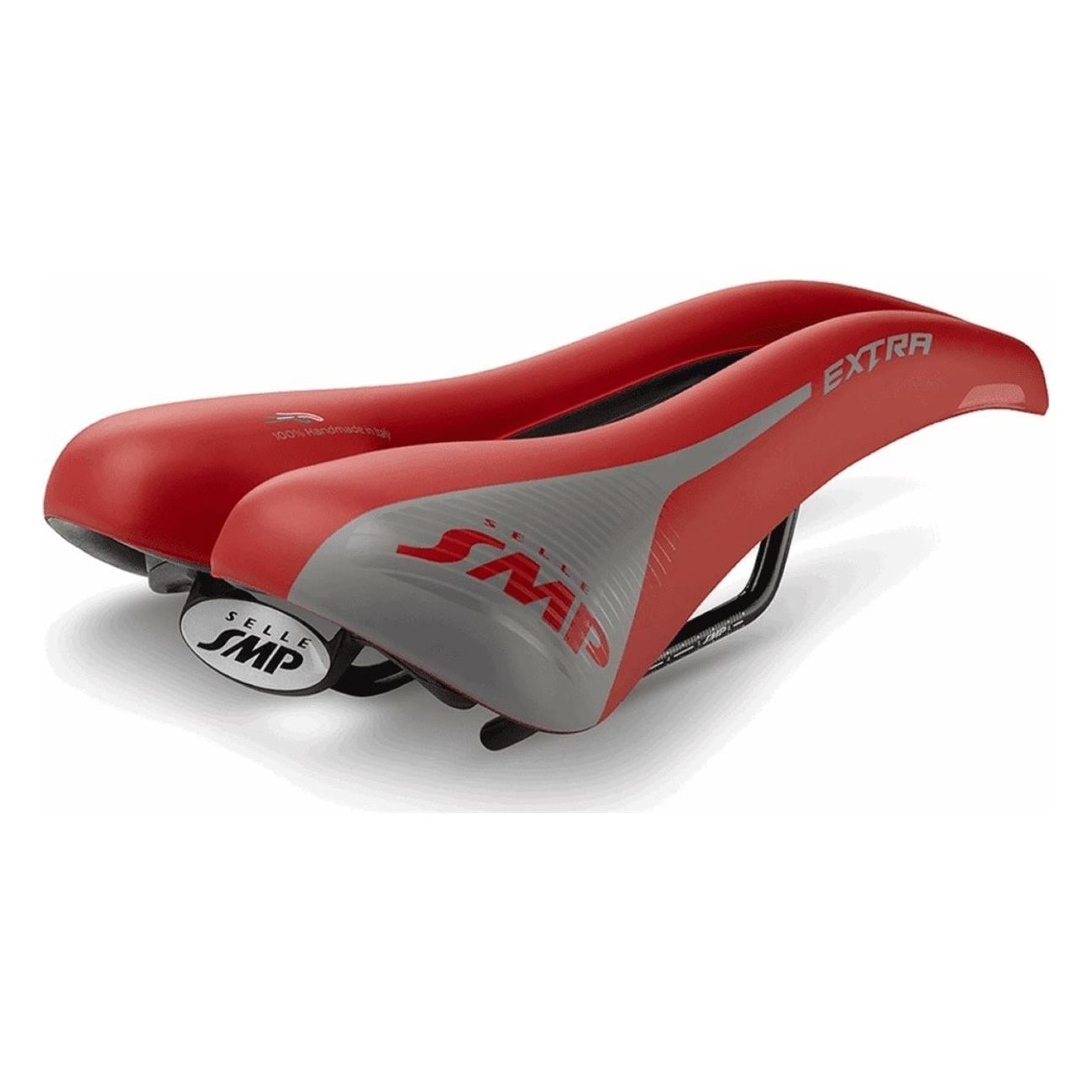 Selle de Cyclisme Rouge/Gris avec Rembourrage Élevé SVT pour Route et Spinning - 2