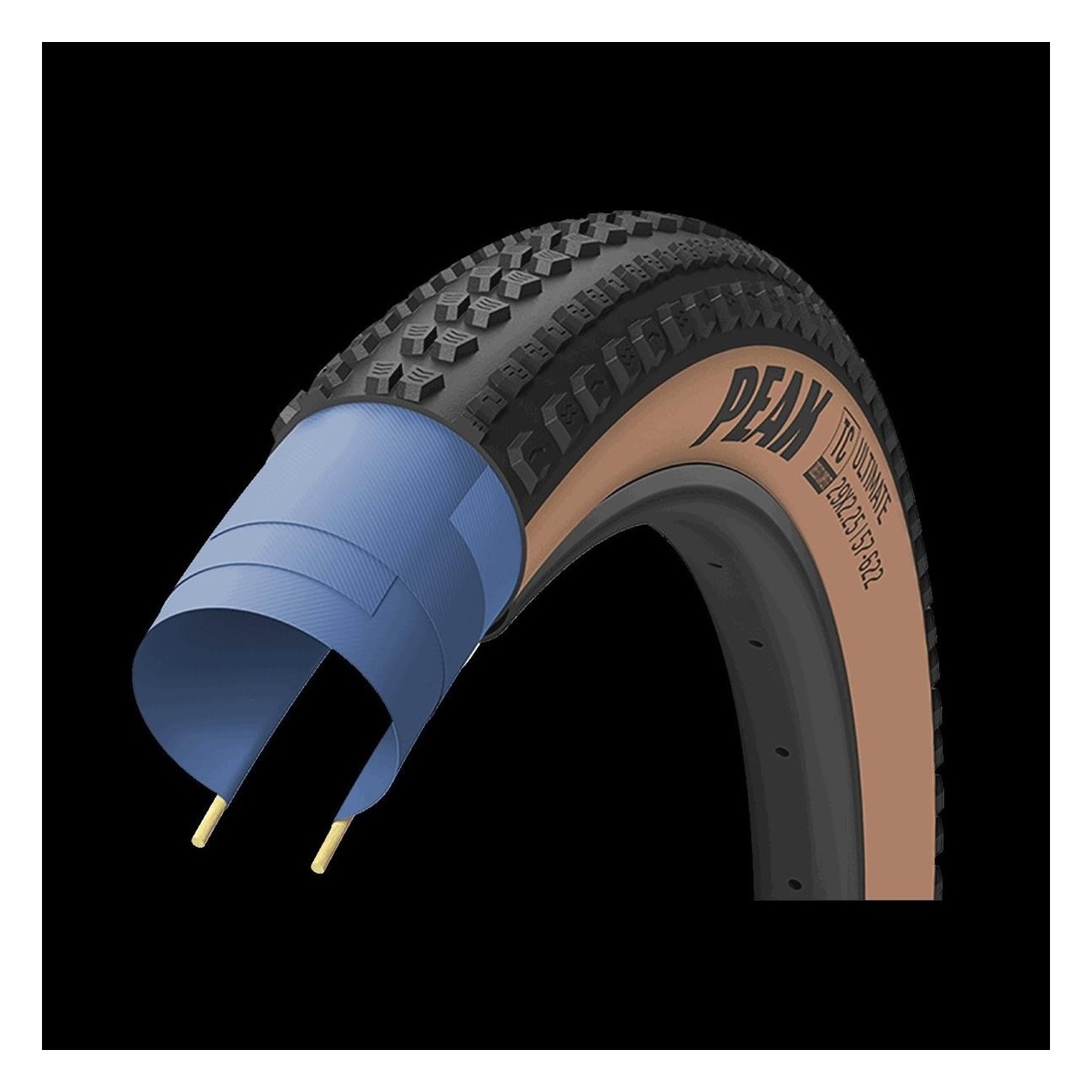 Copertone Goodyear Peak 27.5x2.25 Tubeless Nero per Cross Country, 120TPI, Protezione M: Wall - 1 - Copertoni - 0810432031653