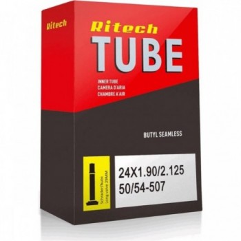 Ritech 24' x 1.90/2.125 Inner Tube with 29mm Auto Valve for Bicycles - 1