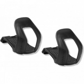 Black L/XL Polymer Footrests for Flat Pedals with Mounting Hardware - 1