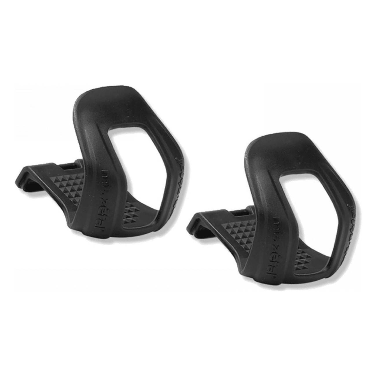 Black L/XL Polymer Footrests for Flat Pedals with Mounting Hardware - 1