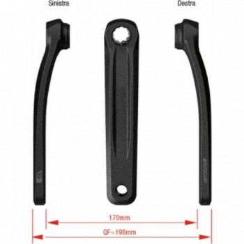 Pair of 155mm Black Aluminum E-bike Crankarms for Bosch Gen3, Lightweight - 1