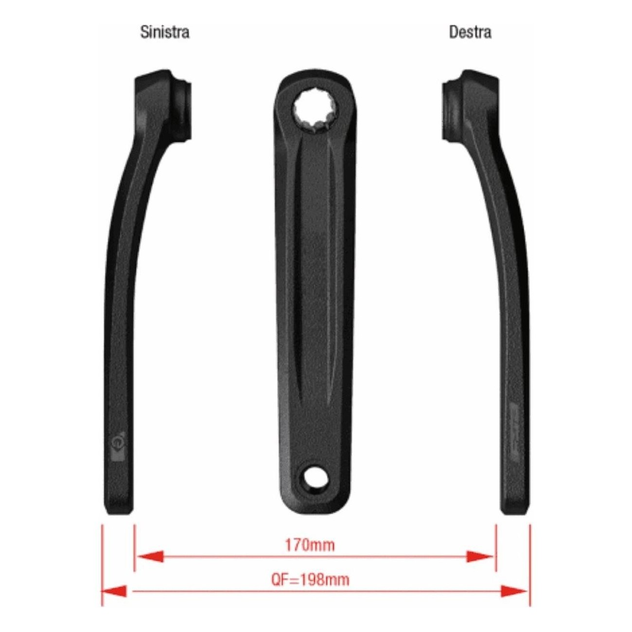 Pair of 155mm Black Aluminum E-bike Crankarms for Bosch Gen3, Lightweight - 1