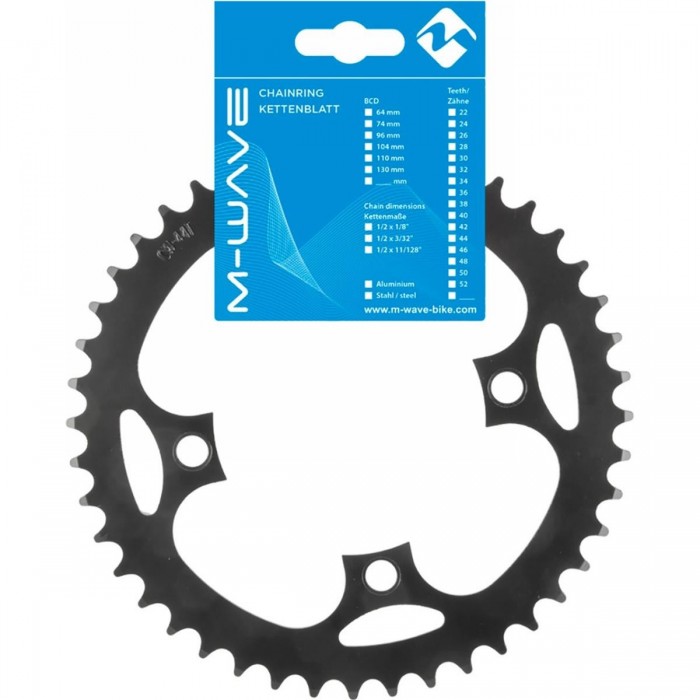 44T SAMOX e-bike Gear, 44 Teeth, 104mm BCD, Black Steel - 1