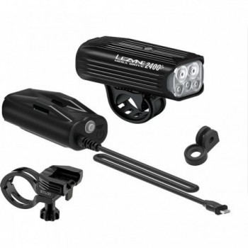 Kit de lumière avant Mega Drive 2400+ rechargeable USB-C, 2400 lumens, noir - 1