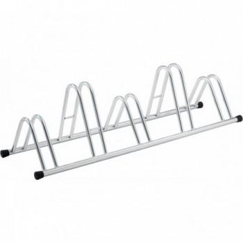 Rastrelliera in Acciaio Argento 5 Posti - Dimensioni 128x42x38 cm - 1 - Portabici - 8005586812162