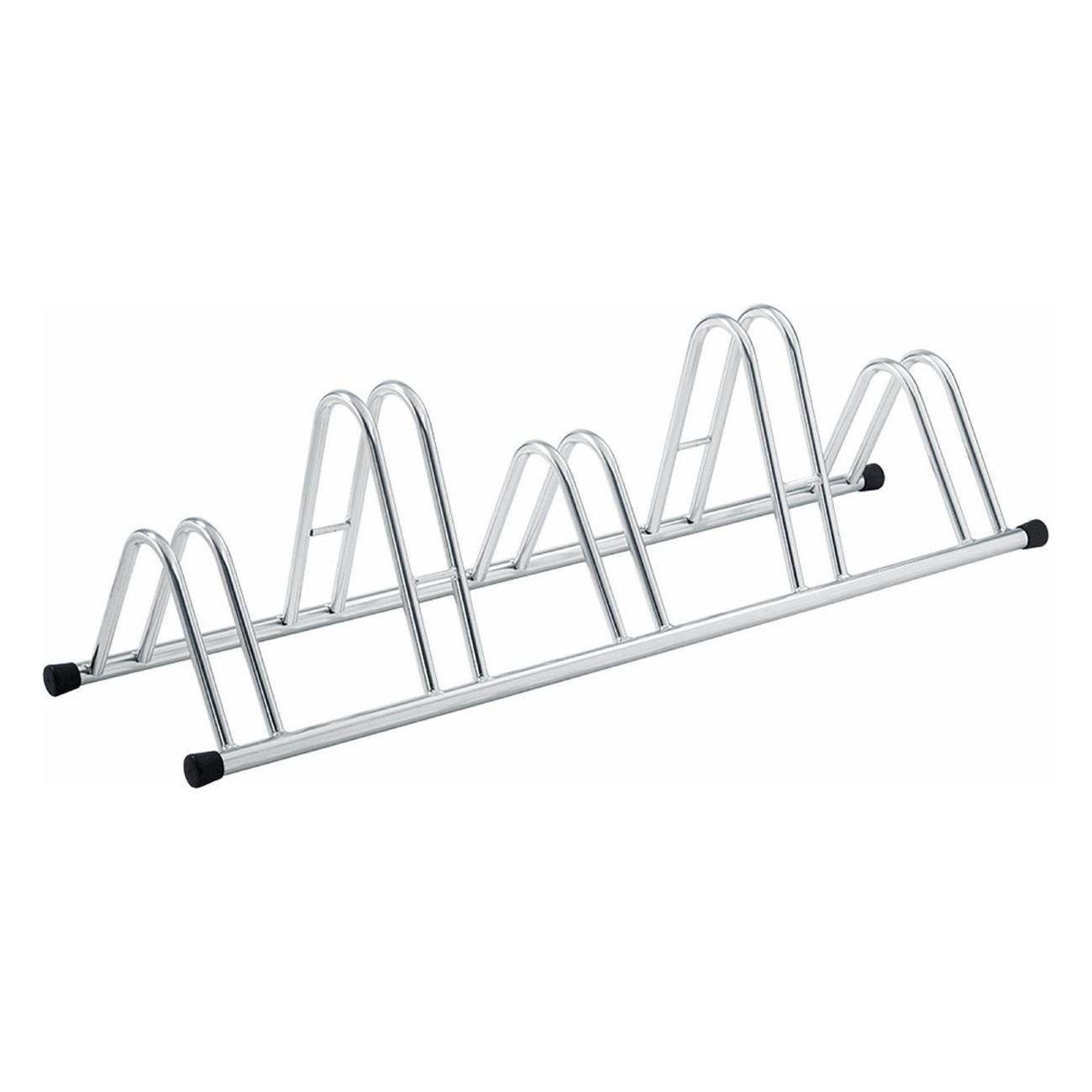 Rastrelliera in Acciaio Argento 5 Posti - Dimensioni 128x42x38 cm - 1 - Portabici - 8005586812162