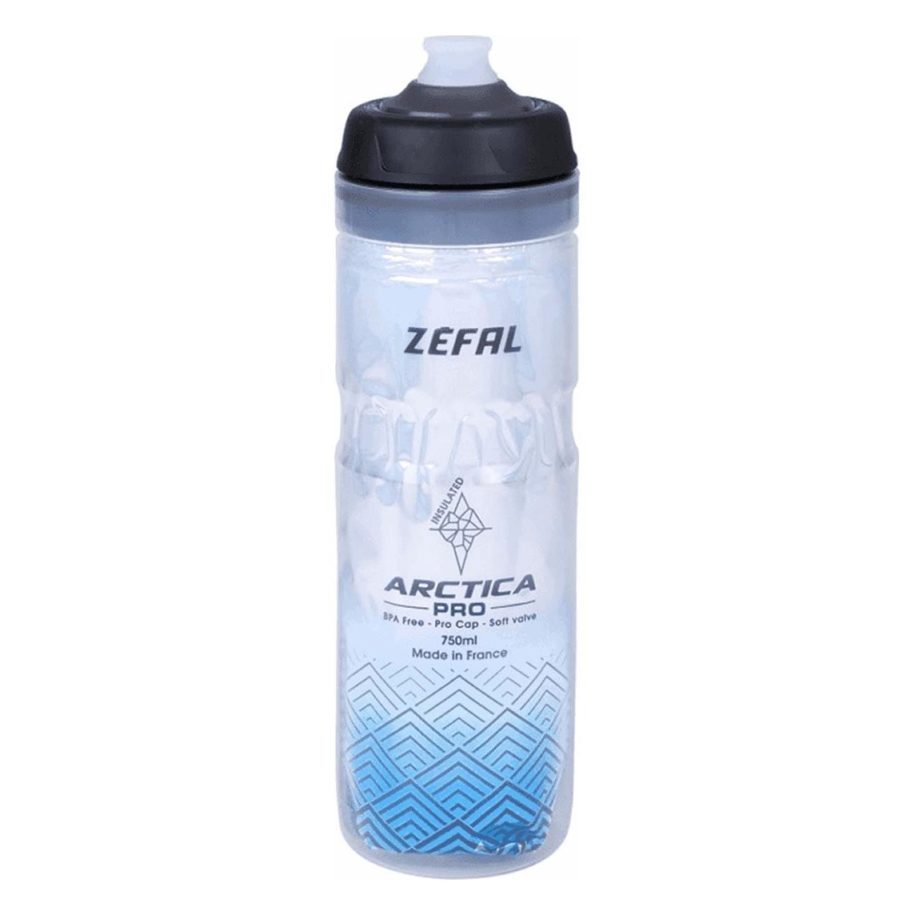 Thermo-Flasche 750ml Grau/Blau mit Pro Cap System - Innovatives Design und Flüssigkeitserhaltung bis zu 2,5 Stunden - 1