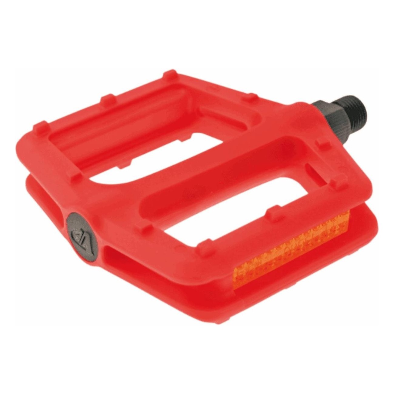 Red Nylon Flat Freeride Pedals for BMX and MTB - Lightweight and Sturdy with Fixed Pins - 1