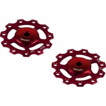 Red Ceramic Pulley for 9/10/11 Speed Derailleurs - Compatible with Shimano & SRAM - 2