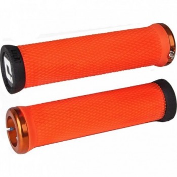 Poignées MTB Elite Motion Lock-On 2.1 Orange avec Colliers - 130mm - 1