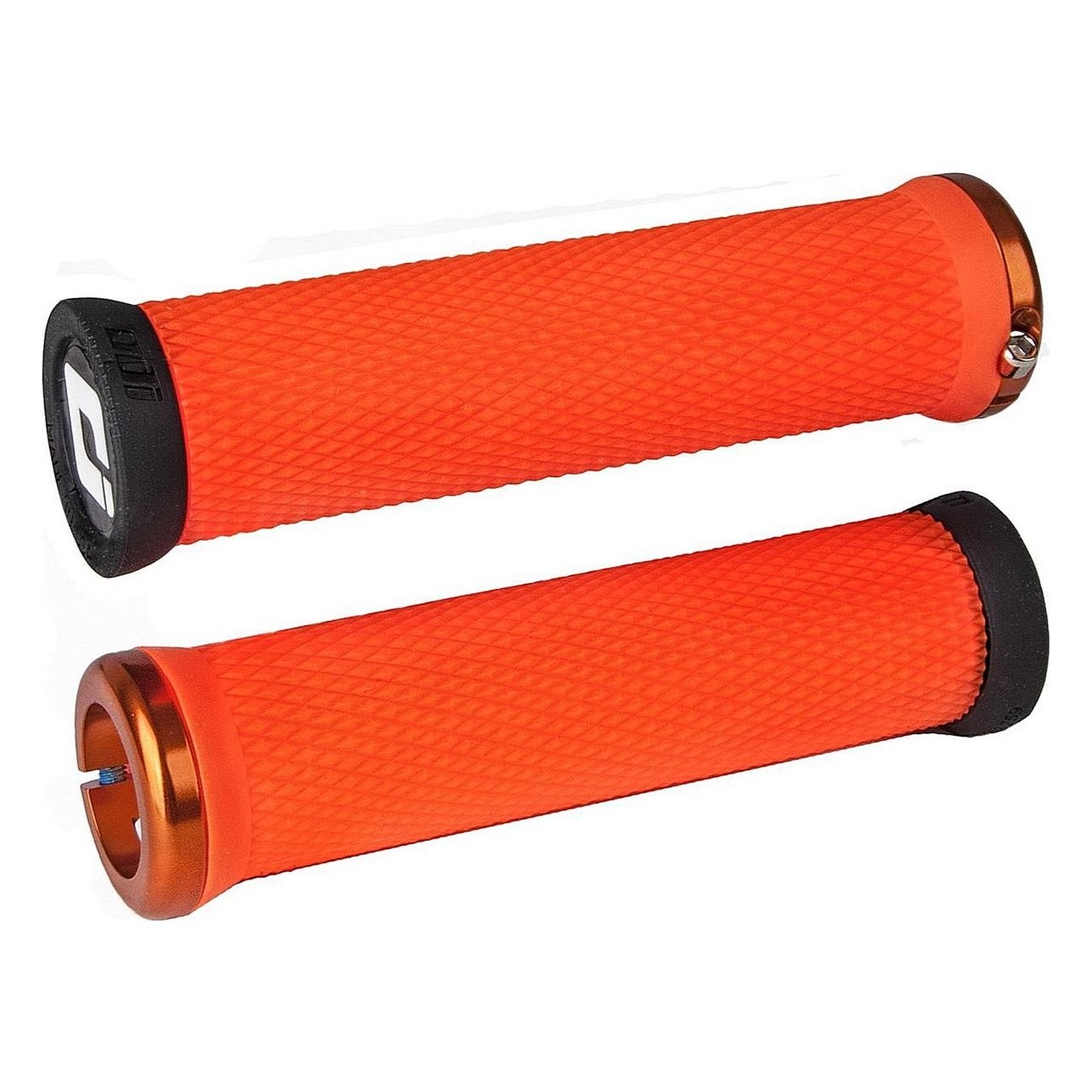 Poignées MTB Elite Motion Lock-On 2.1 Orange avec Colliers - 130mm - 1