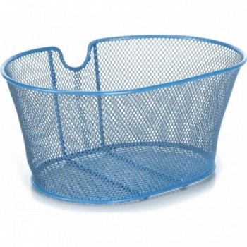 Cesta Delantera Retinada Azul de Hierro Plastificado 30x38x18 cm para Bicicleta - 1