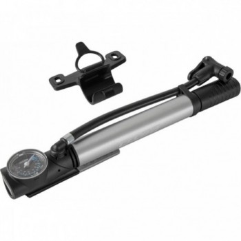 Mini-Pumpe BETO 2 in 1 mit Manometer, Aluminium Silber/Schwarz, 125 PSI - 1