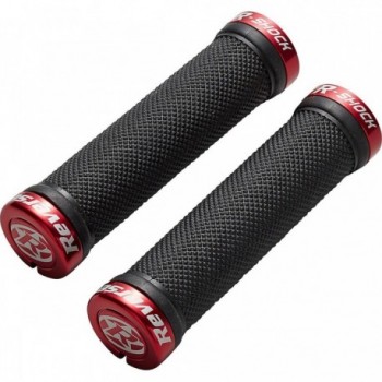 Poignée Reverse R-Shock Lock On Ø31mm x 130mm Noir-Rouge pour VTT - 1