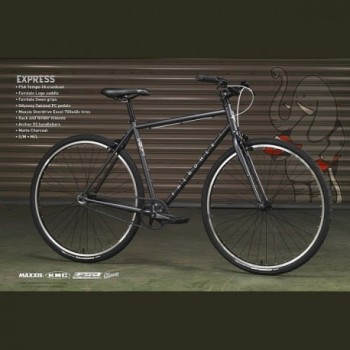 Fairdale Express M/L Matte Carbon Bike with Steel Frame and Aluminum Parts - 1