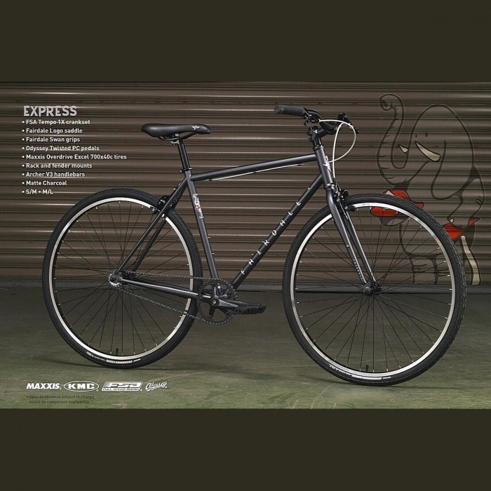 Bicicletta Fairdale Express M/L in Carbone Opaco con Telaio in Acciaio e Componenti in Alluminio - 1 - City - 0630950929153