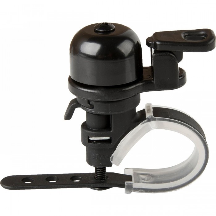 Super Mini Black Brass Bell for Handlebars 22-31.8 mm with Adjustable Bracket M-WAVE - 1