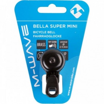 Timbre Super Mini de Latón Negro para Manillares 22-31.8 mm con Soporte Ajustable M-WAVE - 5