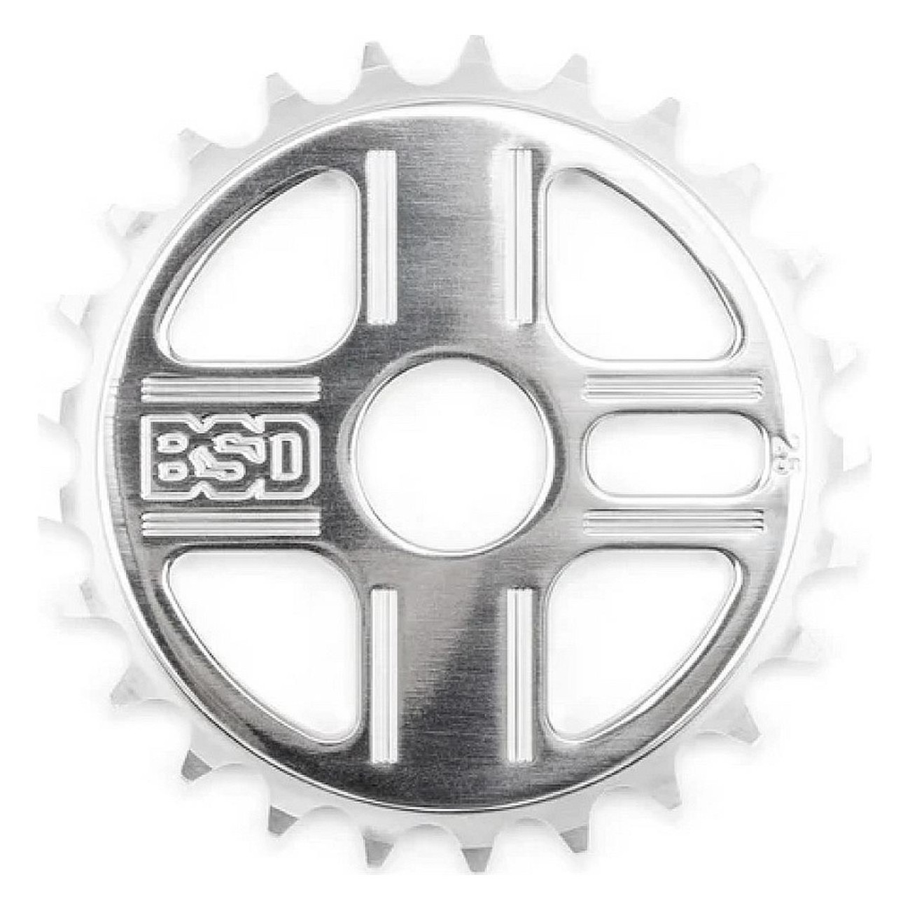 TBT 28T Polished Aluminum 7075-T6 Sprocket, 4-Star Design, Silver Color - 1