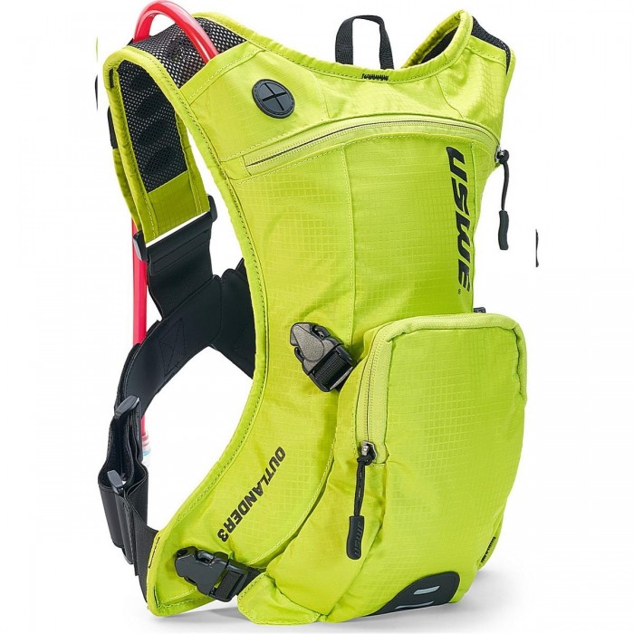 Mochila USWE Outlander 3 Litros Amarilla para MTB, Ruta y Gravel - Sistema No Dancing Monkey, Bolsa de Hidratación Incluida - 1