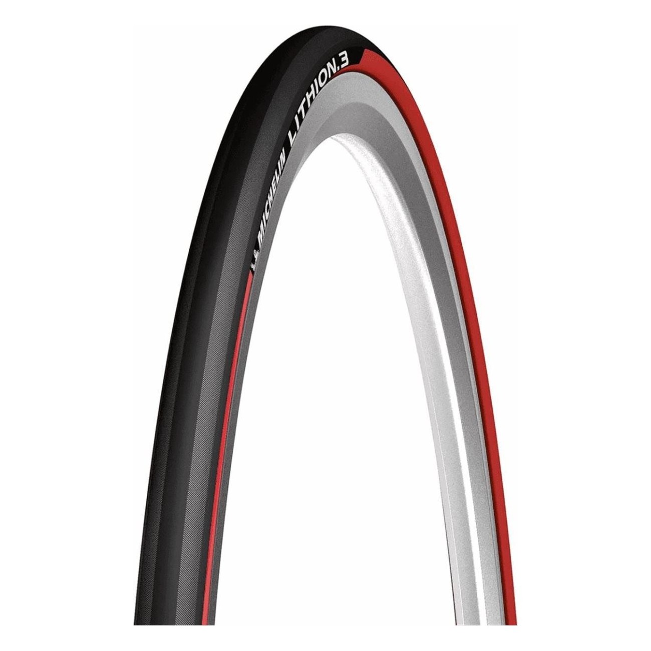 Neumático Plegable Lithion 3 700x25 Negro/Rojo para Ciclismo - Larga Duración y Gran Agarre - 1