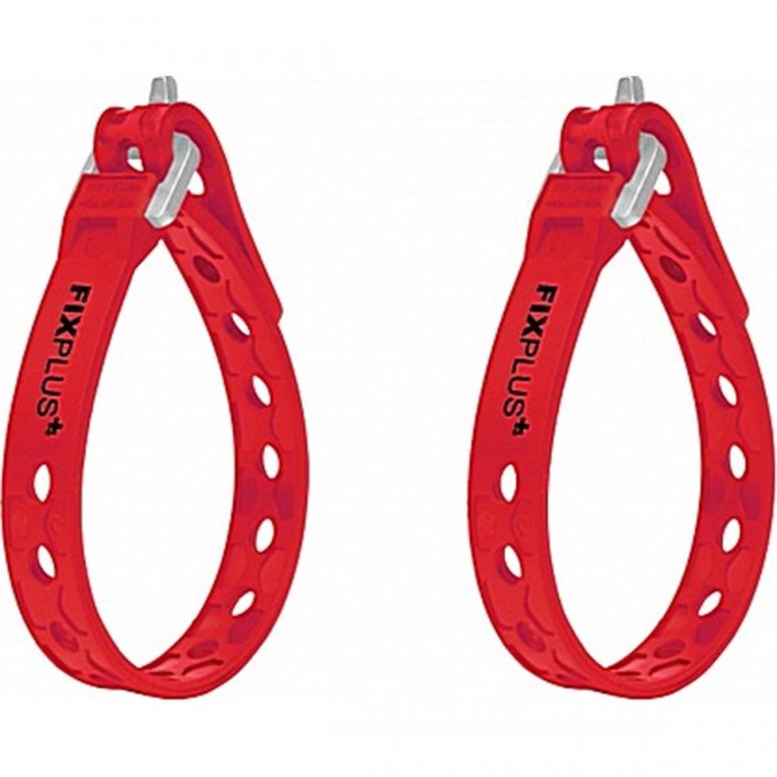 Sangles de Fixation Fixplus Rouges 23 cm en TPU - 2 Pièces, Résistance 65 kg - 1