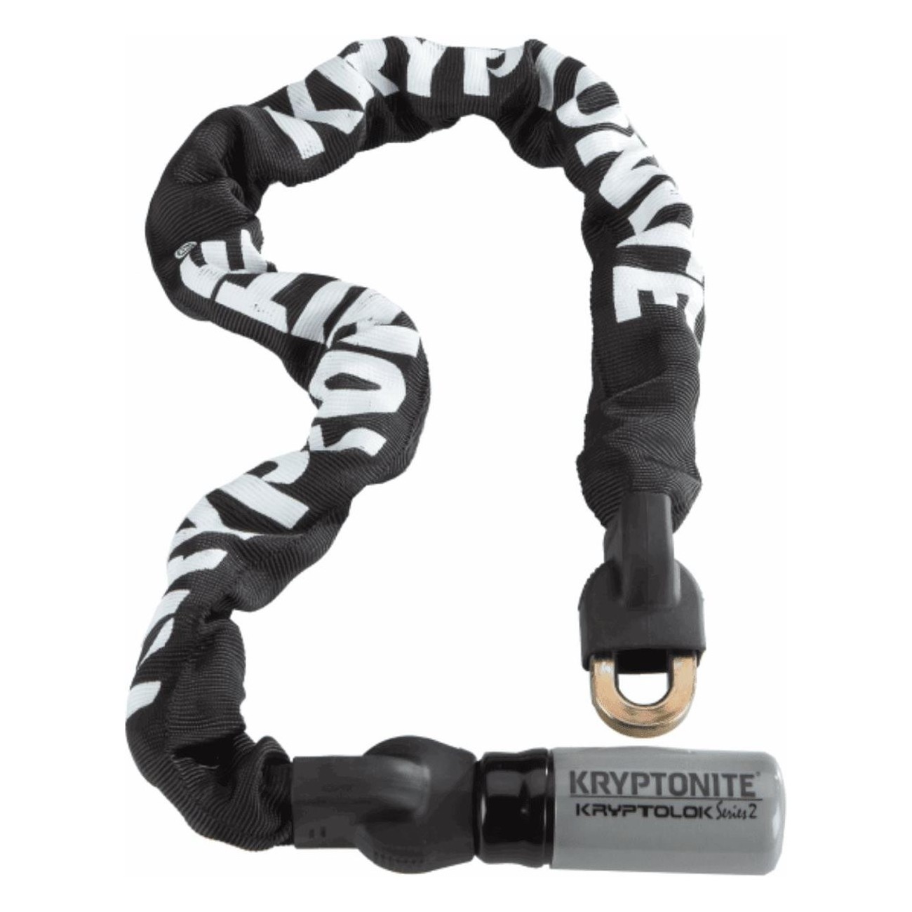 Kryptolok Series 2 Chain with Key, 1200mm x 9mm, Silver/Black - Bike Lock - 1