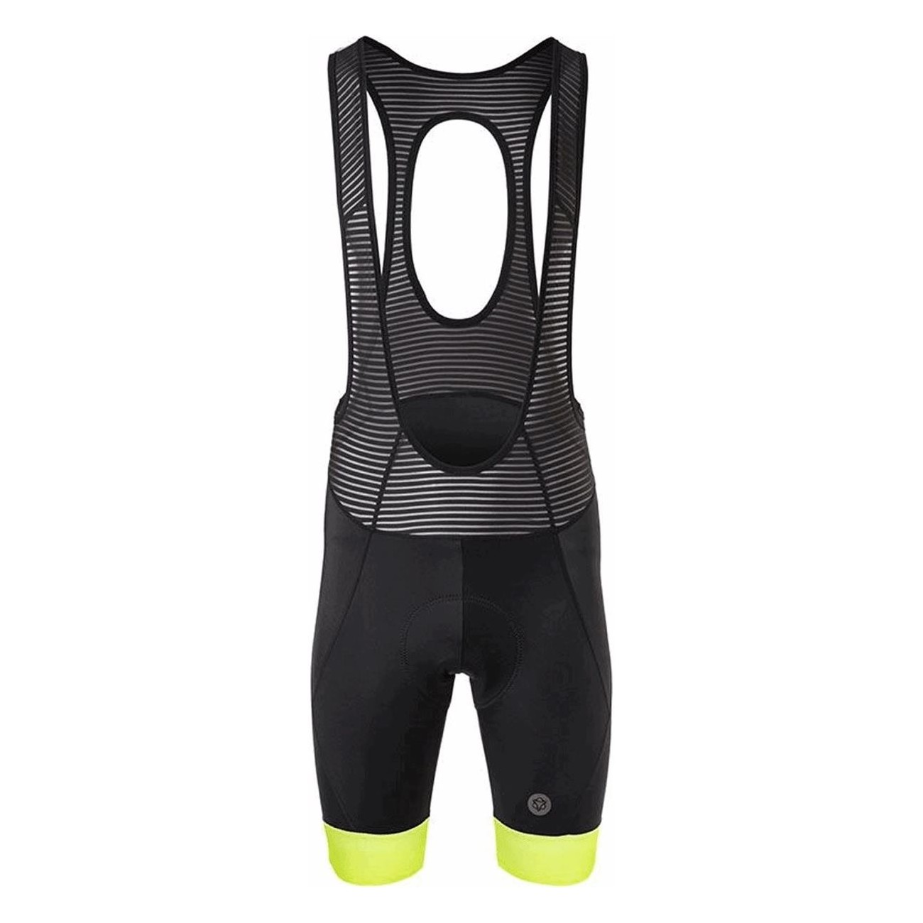 Men's Yellow Short Bib Shorts Size M with RED120 Padding in Breathable Power Lycra - 1