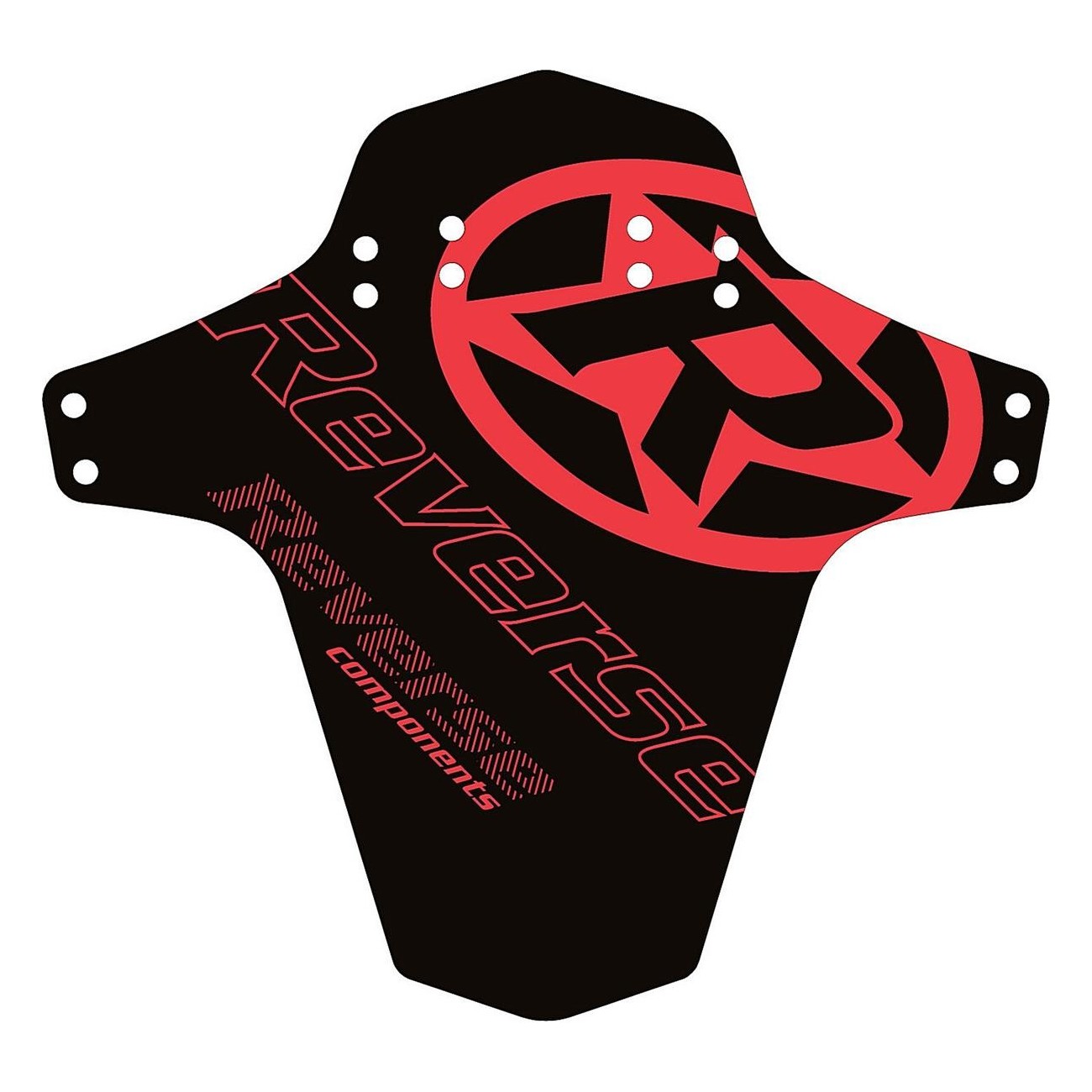 Black/Red Inverse Logo Mudguard - Versatile & Customizable for Front/Rear Mounting - 1