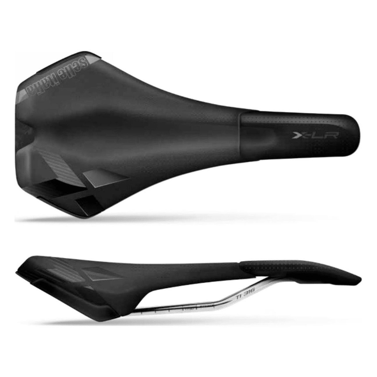 Selle X-LR Noire 131x264mm avec Rail TI 316, 178g - Selle Italia - 1