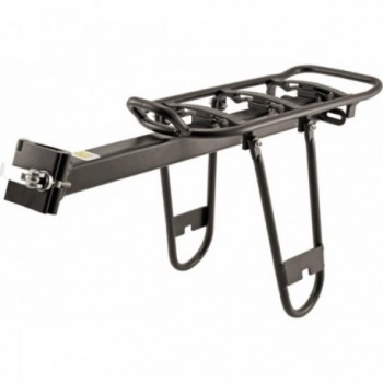 Black Aluminum Rear Rack for 26'-28' Bikes, 10 kg Capacity, Easy Install - 1