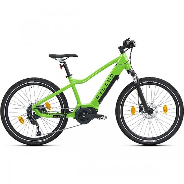 Bicicletta Elettrica per Bambini Monviso Jr 24 E-Kid Verde con Cambio Shimano 8V e Freni a Disco Idraulici - 1 - Bambino - 80597