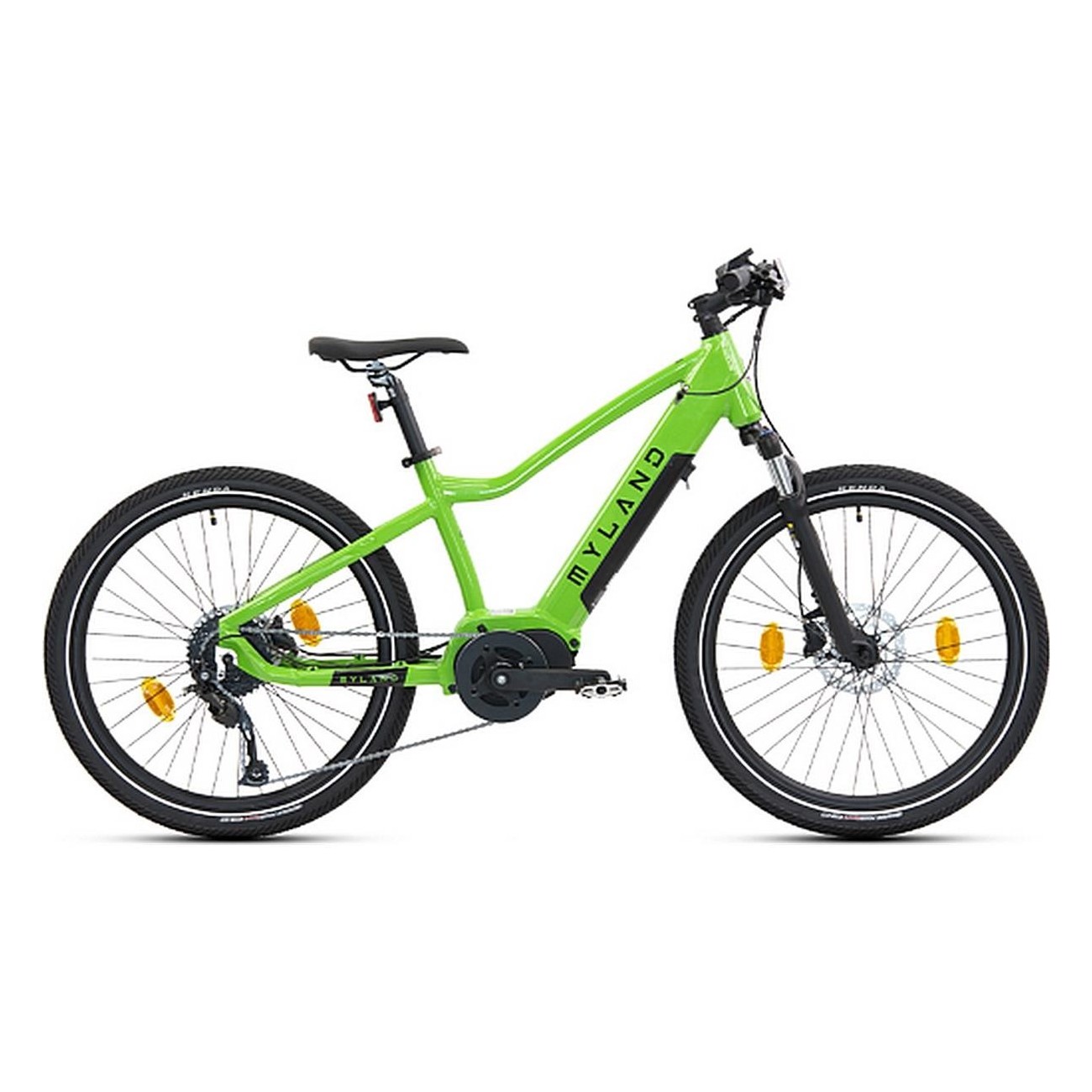 Bicicletta Elettrica per Bambini Monviso Jr 24 E-Kid Verde con Cambio Shimano 8V e Freni a Disco Idraulici - 1 - Bambino - 80597