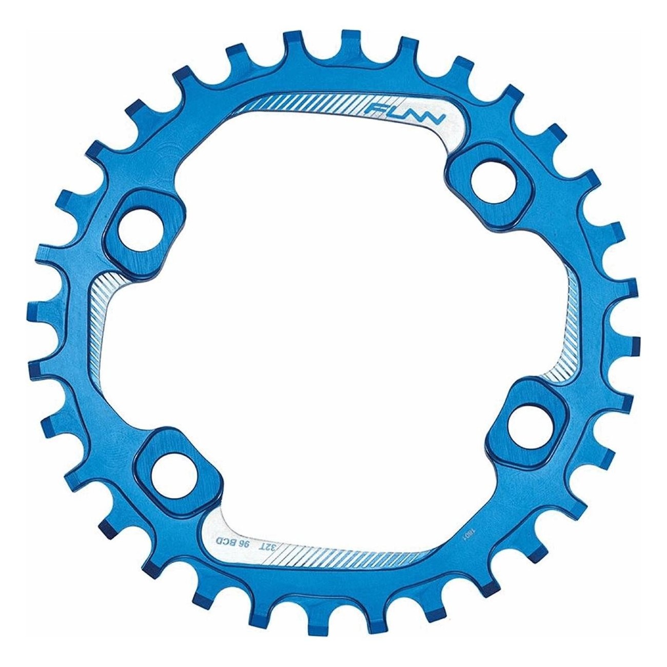 34T Blue Aluminum 7075 CNC Chainring - Compatible with Shimano BCD 96mm - 1