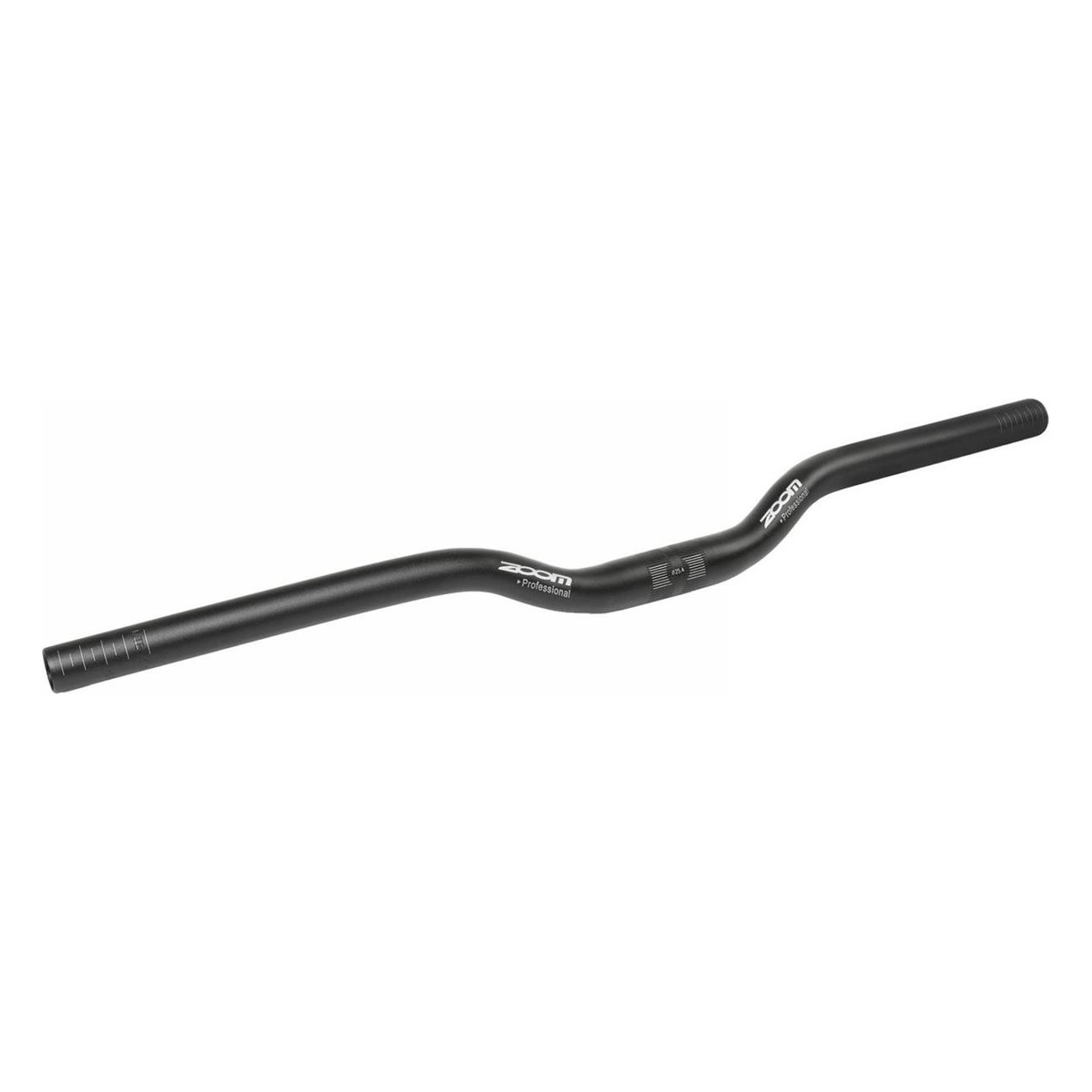 MTB Zoom Black Matte Aluminum Handlebar 600mm, 25.4mm, 15° with 30mm Rise - 1