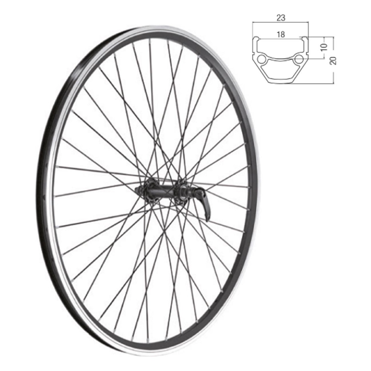 Roues Avant VTT 29' Kauris 2.0 avec V-Brake et Système de Détachement Rapide - 1