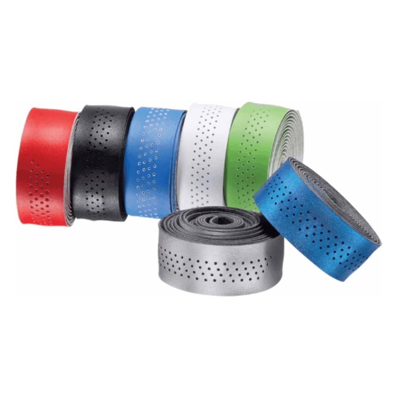 White Perforated Handlebar Tape 30mm x 1600mm with Complete Accessories - 1