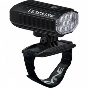 Lezyne Lite Drive 1200+ Helm mit integrierter Lampe, Satin Schwarz Weiß, 1200 Lumen - 1