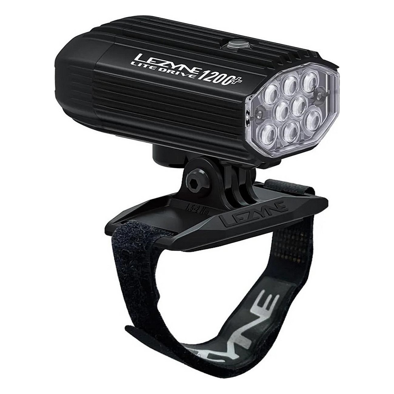 Casco Lezyne Lite Drive 1200+ con Luce Integrata, Satin Nero Bianco, 1200 Lumen, Impermeabile IPX7 - 1 - Luci - 4710582552519