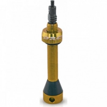 48mm Gold Aluminum Tubeless Valve with Double Seal and Black Anodized Core - 1