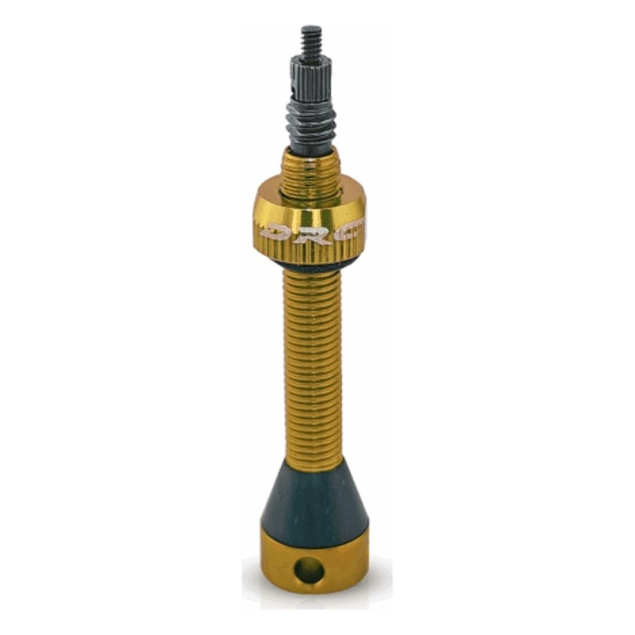 48mm Gold Aluminum Tubeless Valve with Double Seal and Black Anodized Core - 1